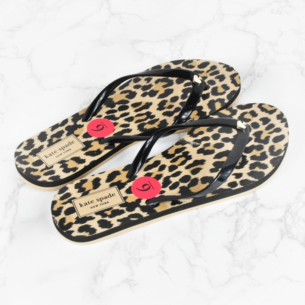 Kate Spade Leopard Flip Flops